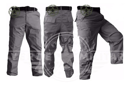 Pantalón Táctico Gabardina Azul Comando Otan Bolsas De Cargo Scout Policía Uniforme Seguridad Privada Municipal Reforzad