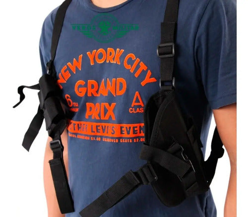 Funda Sobaquera Porta Arma Cargadores Pistolera Con Tirantes