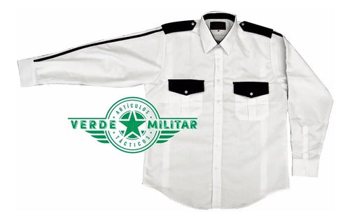 Camisa De Vestir Con Franja Para Uniforme Seguridad Privada Policía Guardia Vigilante Vela
