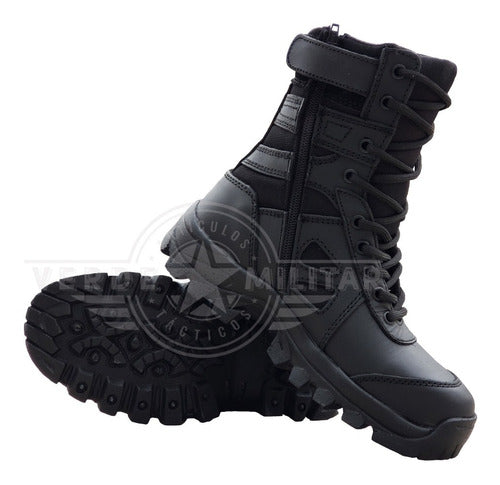 Botas Tacticas Militares Policíaca Estilo Swat Rápida Con Cierre Ligera Cómoda Para Trabajo Rudo Y Pesado Motociclista