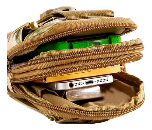 Funda Táctica Molle Úsala En Piernera Mochila Cinturón Chaleco Porta Cartera Audífonos Lla