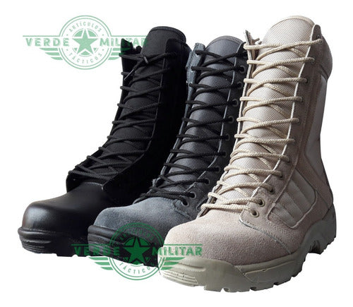 Botas Ultra Ligeras Militares Policiaca Swat Kaki Negra Gris