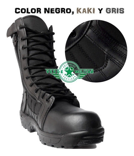 Botas Ultra Ligeras Militares Policiaca Swat Kaki Negra Gris