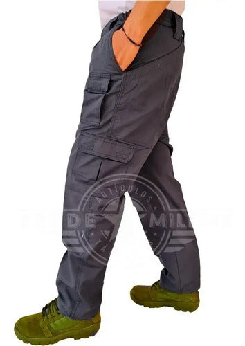 Pantalón Táctico De Vestir Ripstop Antirrasgo Bolsas D Cargo