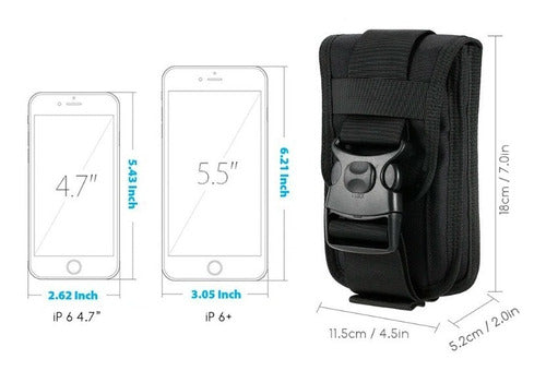Funda Cartera Militar Porta Celular Bolsa Táctica A La Cintura Molle Úsala En Cinturón Mochila Chaleco Piernera Accesori