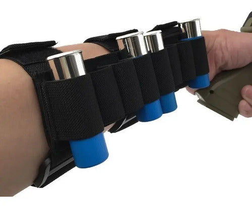 Cinturón Táctico Cartuchera Para Brazo O Culata Porta Cartuchos Tiros Balas Cargadores Esc