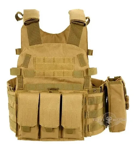 Chaleco Táctico Militar Policía Swat Sistema Molle Porta Cargadores Gotcha Airsoft Guardia