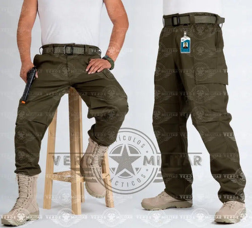 Pantalón Táctico Militar Otan Operativo Comando Bolsas De Cargo Gabardina Verde Casual Uni