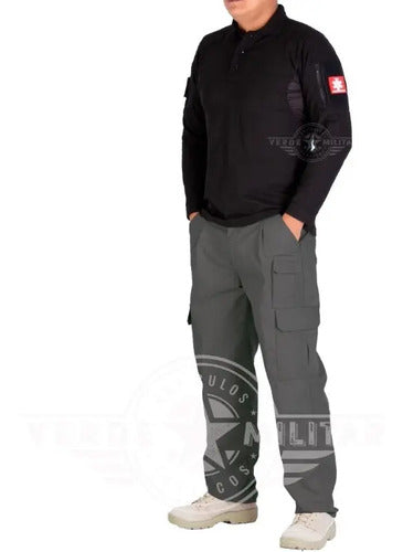 Pantalón Táctico De Vestir Ripstop Antirrasgo Bolsas D Cargo