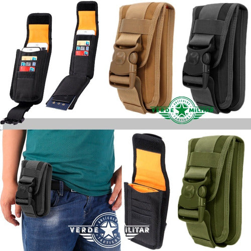 Funda Cartera Militar Porta Celular Bolsa Táctica A La Cintura Molle Úsala En Cinturón Mochila Chaleco Piernera Accesori