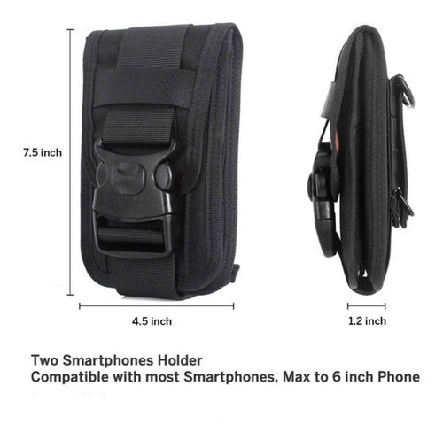 Funda Cartera Militar Porta Celular Bolsa Táctica A La Cintura Molle Úsala En Cinturón Mochila Chaleco Piernera Accesori