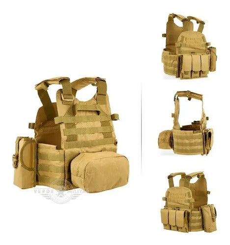 Chaleco Táctico Militar Policía Swat Sistema Molle Porta Cargadores Gotcha Airsoft Guardia