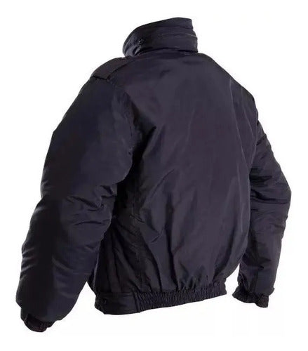 Chamarra Táctica Corta  Color Negra Y Azul Policia