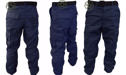 Pantalón Táctico Militar Uso Rudo Bolsas De Cargo Gabardina Negro Otan Uniforme Policía Seguridad Privada Vestir Casual