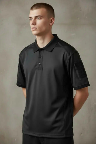Playera Polo Táctica Manga Corta Ligera Sport Porta Parche