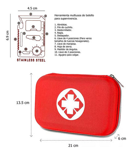 Kit De Primeros Auxilios Portátil Estuche Botiquín De Viaje