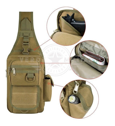 Mochila Pechera Mariconera Maletín Lonchera Bolsa Táctica Cruzada Molle Multiformas De Viaje Trabajo Porta Arma Cartera