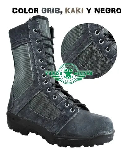 Botas Ultra Ligeras Militares Policiaca Swat Kaki Negra Gris