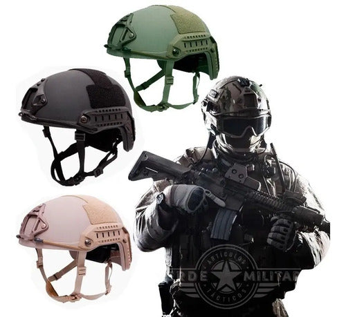Casco Tactico Militar De Riel Operaciones Especiales Rescate
