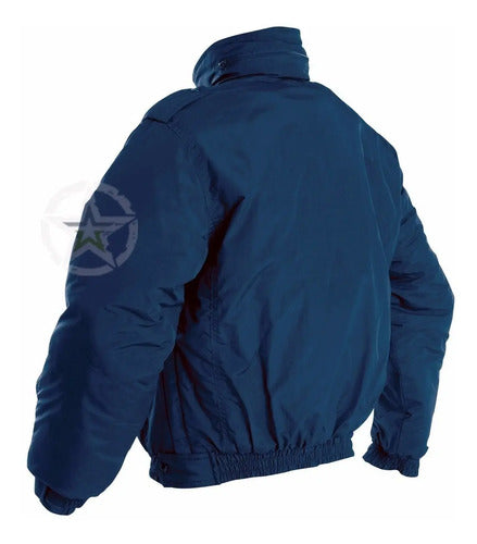 Chamarra Táctica Corta  Color Negra Y Azul Policia