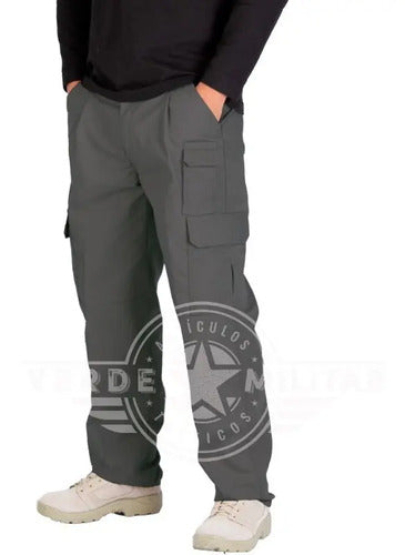Pantalón Táctico De Vestir Ripstop Antirrasgo Bolsas D Cargo