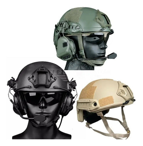 Casco Tactico Militar De Riel Operaciones Especiales Rescate