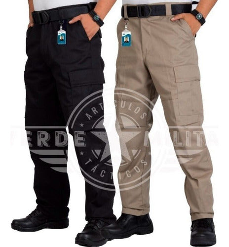 Pantalon De Bolsas Tactico Comando Seguridad Gabardina