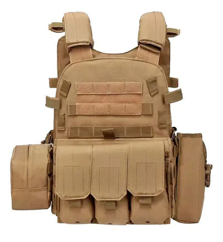 Chaleco Táctico Militar Policía Swat Sistema Molle Porta Cargadores Gotcha Airsoft Guardia