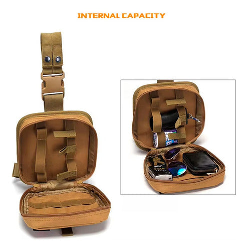 Mochila Piernera Táctica Militar Bolsa Muslera Cangurera Cartera De Viaje Paseos Al Aire Libre Actividades Moto Turismo