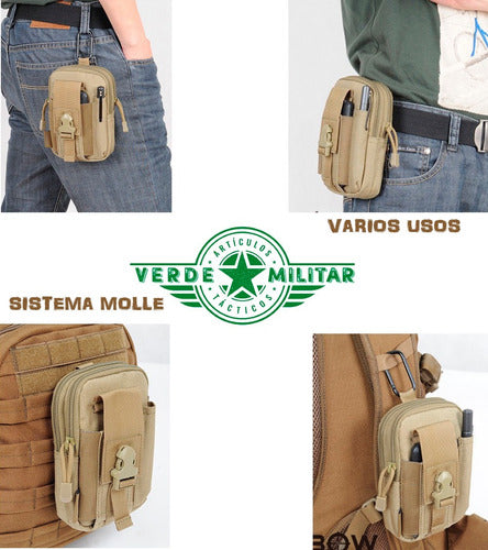 Funda Táctica Molle Úsala En Piernera Mochila Cinturón Chaleco Porta Cartera Audífonos Llaves Celular iPhone Samsung