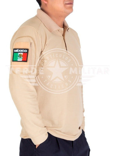 Playera Polo Camisa Táctica D Combate Porta Parche Deportiva