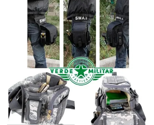 Mochila Piernera Táctica Bolsa De Viaje Muslera Cangurera Porta Arma Herramientas Excursió