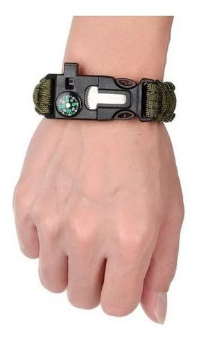 Brazalete Pulsera Supervivencia Paracord Pedernal Emergencia