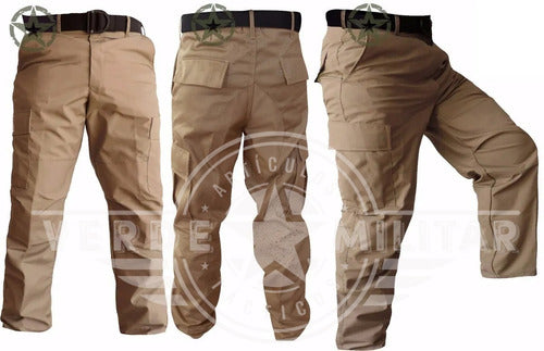 Pantalón Táctico Gabardina Azul Comando Otan Bolsas De Cargo Scout Policía Uniforme Seguridad Privada Municipal Reforzad