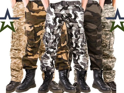 Pantalon Tactico Militar Bolsas De Cargo Camuflaje Gotcha Combate Uniforme Guardias Seguri