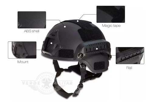 Casco Militar Táctico Policia Gotcha Paintball Airsoft Moto
