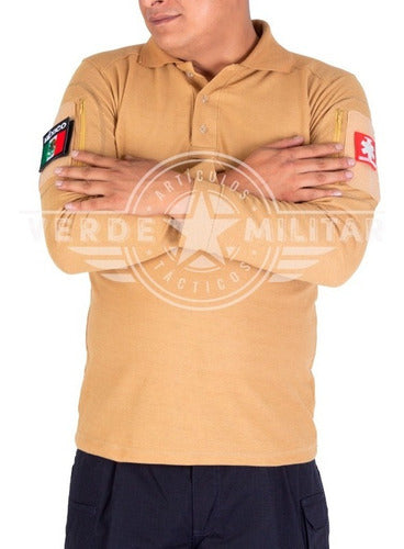 Playera Polo Camisa Táctica D Combate Porta Parche Deportiva