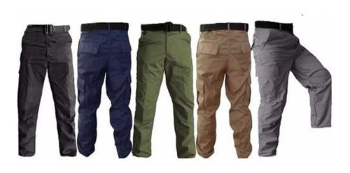 Pantalon De Bolsas Tactico Comando Seguridad Gabardina