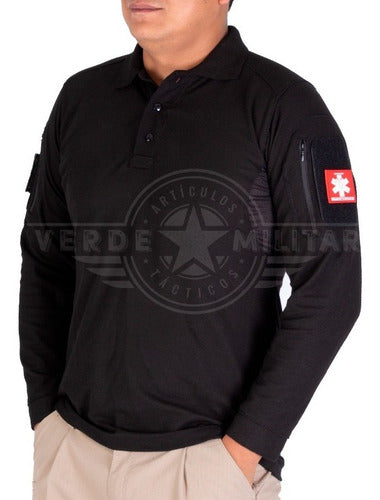 Playera Polo Camisa Táctica D Combate Porta Parche Deportiva