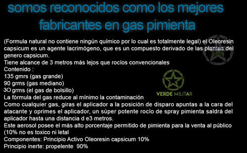 Pimienta Paralizador Defensa Anti Robo Acoso 5pzs De 135g