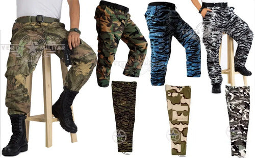 Pantalon Tactico Militar Bolsas De Cargo Camuflaje Gotcha Combate Uniforme Guardias Seguri