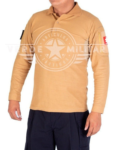 Playera Polo Camisa Táctica D Combate Porta Parche Deportiva