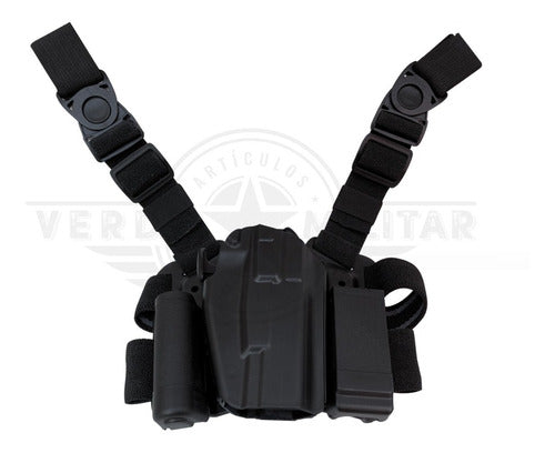 Piernera Táctica Militar Plataforma Porta Arma Pistola Universal Holster Policía Guardia Seguridad Airsoft Tiro Deportiv