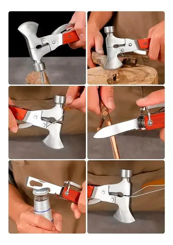 Multi Herramientas Navaja Multiusos Martillo Hacha Pinzas Para Trabajo Moto Bici Hogar Eme