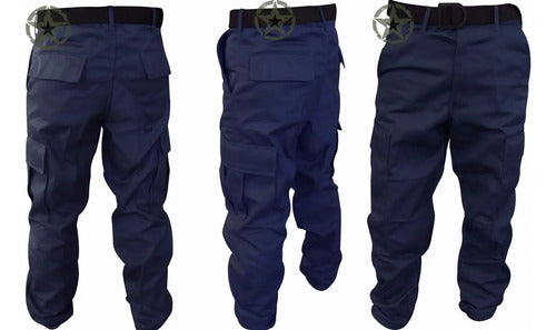Pantalón Táctico Militar Comando Bolsas De Cargo Gabardina Gris Casual Trabajo Rudo Unifor