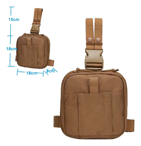 Mochila Piernera Táctica Militar Bolsa Muslera Cangurera Cartera De Viaje Paseos Al Aire Libre Actividades Moto Turismo