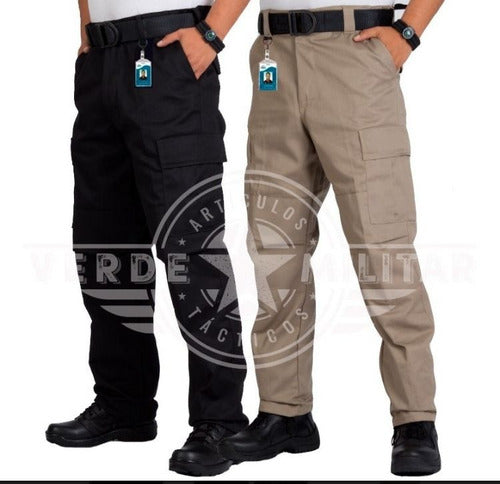 Pantalon De Bolsas Tactico Comando Seguridad Gabardina