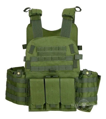 Chaleco Táctico Militar Policía Swat Sistema Molle Porta Cargadores Gotcha Airsoft Guardia