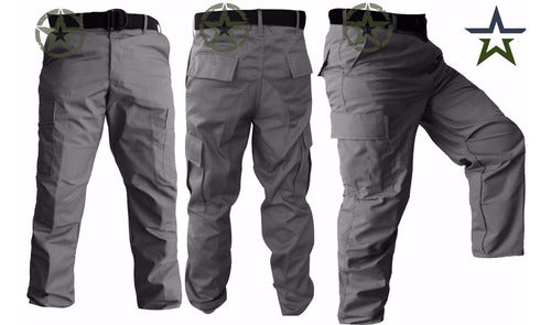Pantalón Táctico Militar Uso Rudo Bolsas De Cargo Gabardina Negro Otan Uniforme Policía Seguridad Privada Vestir Casual