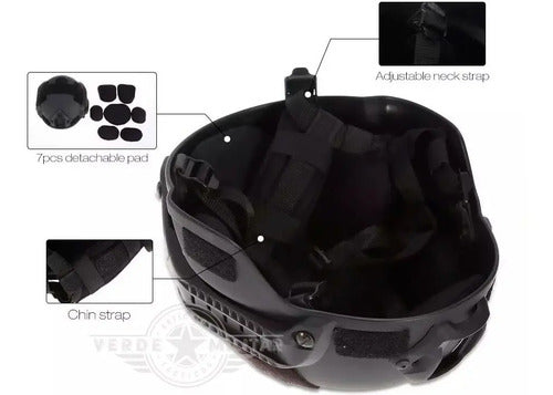 Casco Militar Táctico Policia Gotcha Paintball Airsoft Moto